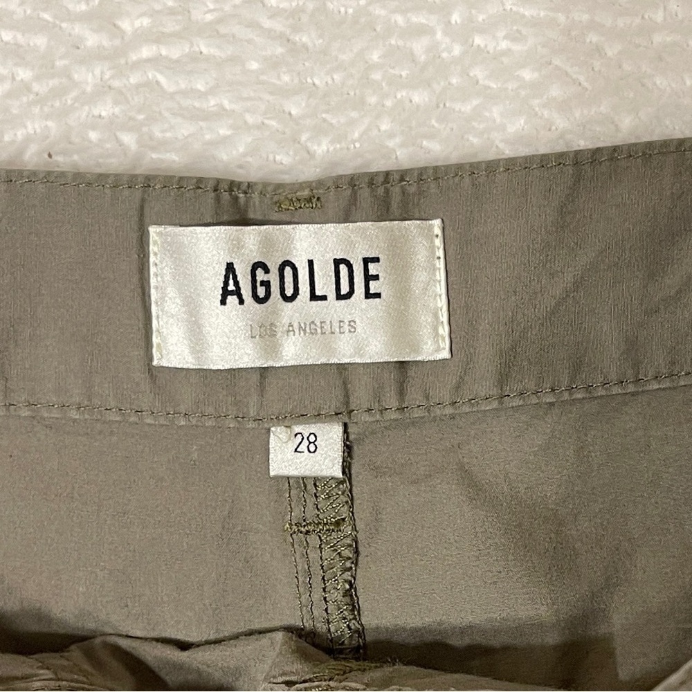 AGOLDE Daria High‎ Waist Crop Wide Leg Twill Utility Pant in Duffle Women's 28 - Picture 5 of 12